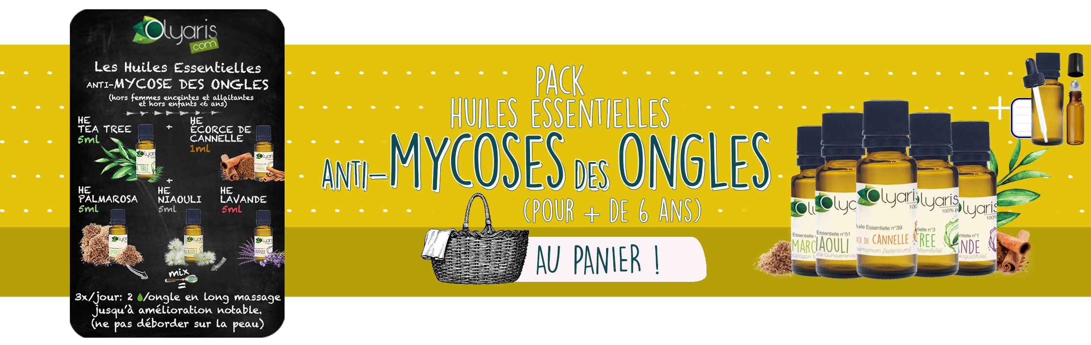 Traitement Naturel de la Mycose des Ongles aux Huiles Essentielles Olyaris : le Pack